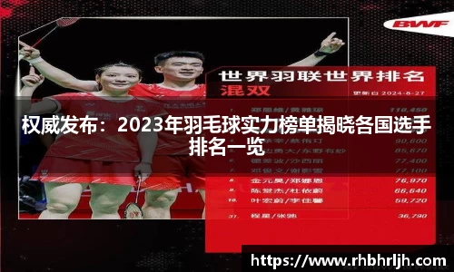 权威发布：2023年羽毛球实力榜单揭晓各国选手排名一览